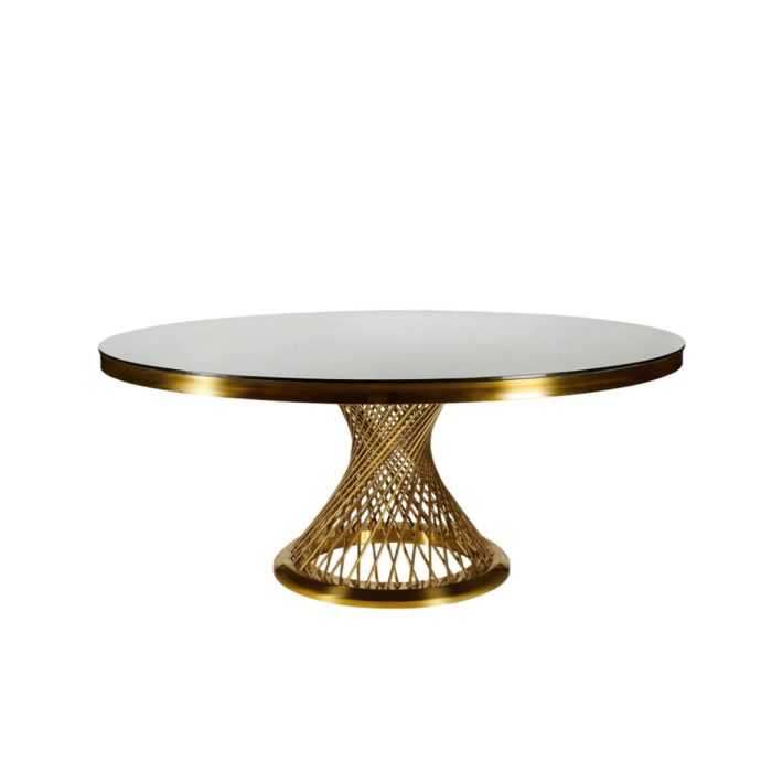 Masă rotundă Round 180 din oțel inoxidabil cu design elegant și structură rezistentă, ideală pentru saloane de evenimente, restaurante și hoteluri - fata