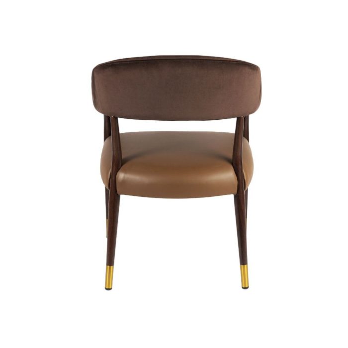 Scaun de evenimente Aurora din aluminiu, design elegant cu aspect de lemn pentru săli de nuntă - spate