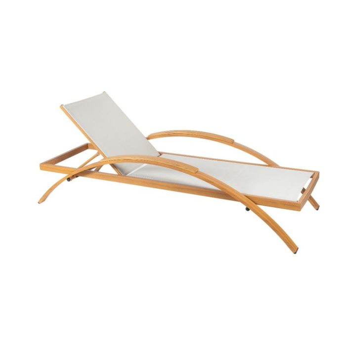 Șezlong Aero Slim din aluminiu cu design modern și structură rezistentă, ideal pentru terase, piscine, hoteluri și spații HoReCa - fata