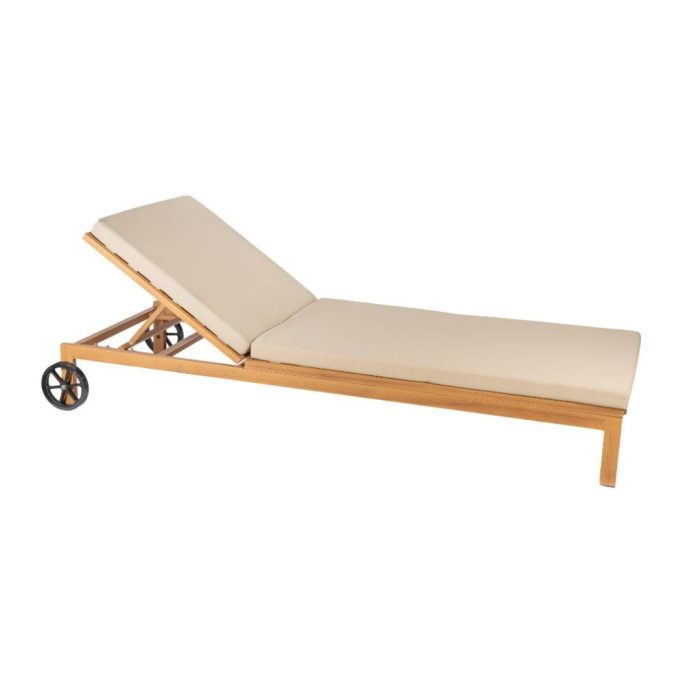 Șezlong Wave Lounge din aluminiu cu design modern și structură rezistentă, ideal pentru terase, piscine, hoteluri și spații HoReCa - fata